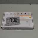 WallarGe Auto Set Digital Wall Clock Battery Operated, Desk Clocks with Temperature, Humidity and Date, Large Display Digital Calendar Alarm Clock for Elderly, Bedroom, Office, 8 Time Zone, Auto DST. (Black)