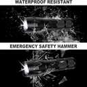 JINIU Rechargeable LED Flashlight, Bright Tactical Torch High Lumens, White Light, Waterproof Handheld Zoomable Flash Light, Gifts for Men, Hunting Camping Essentials Gear (1PACK, Black)