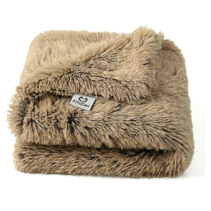 PJYuCien Dog Blankets for Small Dogs Washable - Fluffy Fuzzy Cat Blanket for Couch, Puppy Throw for Furniture with Polyester Fleece, Super Soft Plush for Pet Kitten Doggy, Brown, 16" x 24"