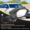 Door Mirror Right Passenger Side Replacement For Honda Civic Sedan Hatchback 2022 2023 2024 2025, Replace HO1321351 Black 7Pins