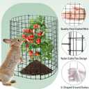 Zubebe 24 Sets Wire Plant Protector from Animals 14" H x 12.8" D Metal Mesh Plant Cage Sturdy Garden Bunny Barricades Chicken Wire Cloche for Vegetables with Ground Stakes and Nylon Ties