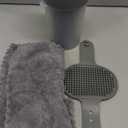 Professional 7 in 1 Dog Paw Cleaner for Dogs & Cats - Includes 1 Portable Paw Washer, 1 Bath Brush, 2 Dog Toothbrushes and 3 Absorbent Towels Note: Fits Paws 1.5 to 2.5 Inches Wide (Medium, Grey)