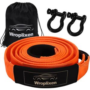 Double-Layer Heavy Duty Tow Strap with Hooks (3" x 20'), 66,000 lbs Breaking Strength - Includes 2 x 3/4" D-Rings, Off-Road Recovery Kit for Truck/SUV/ATV/RV