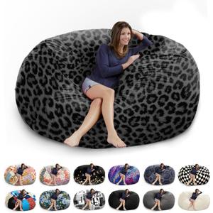 6FT Giant Velvet Bean Bag Chair Cover - Soft Fluffy Dutch Velvet, Comfy Oversized Lazy Sofa Cover