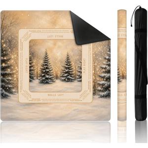 Gold Christmas Tree Mahjong Mat 31.5in with Carry Bag