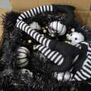 26" Halloween Wreath for Front Door with Hat, Legs, Pumpkins
