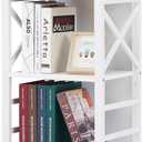 Small Bookcase,3 Tier Industrial Bookshelf with Metal Frame and Backboard,Low White Book Shelf,Small Book case for Small Spaces,Living Room,Bedroom and Home Office (3-Tier15.7"W x 11.8"D x 27.6"H)