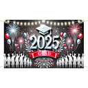 BlissYard Congrats Grad Class of 2025 Graduation Decorations Backdrop 71x43 Inch Graduation Sign Backdrop Congratulations Red and Silvery graduation Decoration Party Banner
