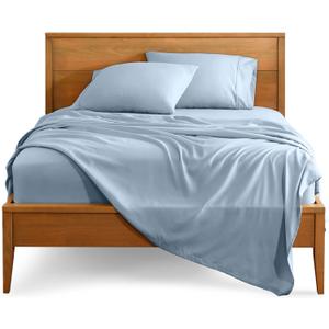 Bare Home Queen Sheet Set - 1800 Ultra-Soft Microfiber Queen Bed Sheets - Double Brushed - Deep Pockets - Easy Fit - 4 Piece Set - Bedding Sheets & Pillowcases (Queen, Dusty Blue)