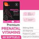 Zahler Prenatal +DHA 300 - Prenatal Vitamin with Methylated Folate & DHA for Pregnant Women - Support for Mom & Baby - Kosher, Gluten Free, Dairy Free - 60 Softgels (EXP 03/31/28)