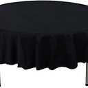 BalsaCircle 90-Inch Black Premium Round Cotton Tablecloth Table Linens Wedding Party Events Decorations Kitchen Dining