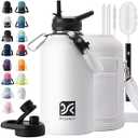 DYSANKY Insulated Water Bottle | Thickened Stainless Steel Vacuum Metal | Portable Sports Half Gallon Large Water Jug for Gym and Hiking with Straw, Carrier Bag, Handle Strap | BPA-Free 64 oz
