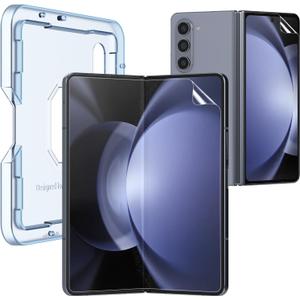 KCT TPU Screen Protector Compatible with Samsung Galaxy Z Fold 5 / Samsung Galaxy Z Fold 4 5G (2023/2022), Front & Inner TPU Flexible Film, Auto-Repair, Bubble-Free, Positioning Frame