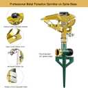 FANHAO Heavy Duty Pulsating Impact Sprinkler on Spike Base, 100% Metal Impact Sprinkler with 360 Adjustable Spray Pattern for Large Area Lawn & Yard Irrigation, Covers Up to 5800 sq. Ft