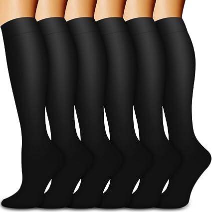 Copper Compression Socks for Women & Men (6 pairs) - Best Support for Nurses, Running, Hiking, Recovery L/XL