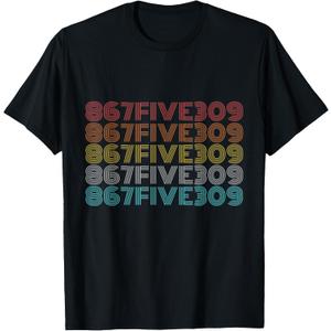 Retro Vintage 867FIVE309 Shirt 8675309 T-Shirt (S, Black)