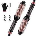 Upgraded Infrared Bounce Brush, Heated Thermal Round Brush with 5 Heat Settings & LED Display, 1.5 Inch lonic for Hair Straightener & Curling Wand, Dual Voltage, Blowout Look, Gifts for Women, 1 Piece