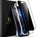 UNBREAKcable 2PCS Screen Protector for iPhone 16 Pro - 1 Privacy Tempered Glass+1 Clear Glass Double Shatterproof [Installation Frame] [9H Hardness] [Case Friendly] Anti-Scratch for iPhone 6.3 inch