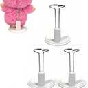 3 Pack Adjustable Doll Stand - Compatible with labubu, Display Holder for 4-8 Inches Figures, White Plastic Stand with Waist Clip, Stable Support for Collectible & Photography (Dolls Not Included)