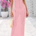 BTFBM Long Crochet Dress Beach Swim Cover up for Women (L)