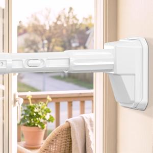 Tension Curtain Rod No Drill, Heavy Duty Shower Rod 39-122 In, White