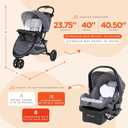 Baby Trend Stroller and EZ-Lift Infant Car Seat, EZ Ride Travel System, Dash Grey, MFG: 04/10/2026, 