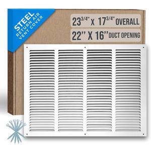 Fits 22x16 Duct Opening | Steel Return Air Grille by Handua | Vent Cover Grill for Sidewall and Ceiling | White | HVAC Cold Air Intake Grille