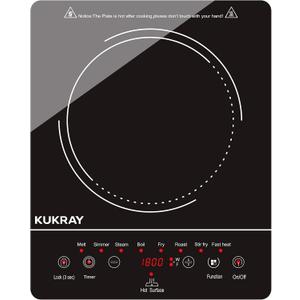 1800W Electric Countertop Burner, Portable Electric Cooktop Stove, Ceramic Hot Plate, Microcrystalline Glass Panel, 9 Power Levels, Timer, Child Lock, Overheat Protection, 110V