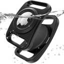 SANKALA Airtag Dog Collar Holder, [2 Pack] Waterproof Airtag Holder for Dog Collar, TPU & Silicone Full Body Covered Apple Airtag Case for Dog Collar, Airtag Protective Cover for Pet Collar, Black