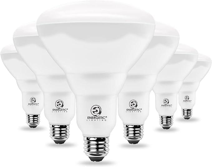 ENERGETIC SMARTER LIGHTING LED Recessed Light Bulbs BR40, 110W Equivalent 14W, Dimmable, 1600 High Lumens, Cool White 4000K, Indoor Flood Lights for Recessed Cans, UL Listed, 6 Pack