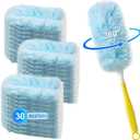 30 Count Dusters Refills with 1 Handle, Multi-Surface Disposable Duster, 360 Heavy Duty Duster Refills, Microfiber Duster kit, for Cleaning Home, Blinds, Fans, Corners