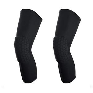 Basketball Knee Pads, 2 Pack Honeycomb Anti Collision Leg Compression Sleeves, Sports Sleeves for Wrestling Football Volleyball Soccer Skating (Black) S