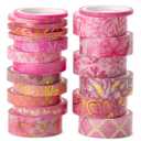 Mr. Pen- Washi Tape Set, 21 Rolls, Assorted Sizes, Floral Pink, 5.5 Yards/Roll, Washi Tape for Scrapbook, Arts, Crafts, Journals and Planners