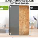4 Pack Tempered Glass Cutting Board with Anti-Slip Pads, 2 Sizes Rectangle Black Glass Tray Heat-Resistant Chopping Board for Kitchen Countertop, House Warming Gifts, Non-friable