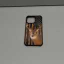 DJSOK Case for iPhone Pro Max,Luxury Pattern Design Shockproof Rugged Cover,Cases for Man Woman-White Tail Deer American Flag