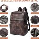 Leather Laptop Backpack for Women, 15.6 Inch Laptop Travel Backpack Purse Large Capacity Computer Bag, Casual Daypack Nurse Bag College Bookbag for School, Coffee