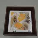 4x4 Picture Frame, Walnut Color MDF Wood Photo Frame with Plexiglass Front, Tabletop or Wall Display