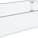 Fire Pit Wind Guard, 23.5"x11.5"x6" Glass Wind Guard for Fire Pit Square Table, Made of Clear Tempered Glass, Set with Assembly Instructions, Easy to Install