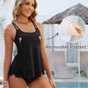 Blooming Jelly Tummy Control Tankini Swimsuits for Women Two Piece Bathing Suit Modest Cut Out Beach Swim Suit 2026 (Black, L)