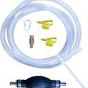 Hand Siphon Pump - Fuel Transfer Pump, Portable Gasoline Transfer Pump with 10 Ft PVC Hoses, Gas Siphon Pump for Water, Diesel, Petrol, Liquid, for Car, Boat, Lawn Mower