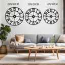 LEIKE Large Wall Clocks,Silent,Non Ticking,Battery Operated Big Retro Round Modern Metal Wall Clock for Living Room, Bedroom,Dinning Room,Farmhouse,Office,Home Decor-20 Inch(Black-Arabic Number)