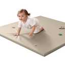 Baby Play Mat for Floor,50"x50" Vegan Leather Playpen Mat,1.3'' Thick Memory Foam Padded Play Mat,Cushioned & Waterproof Play Mats,Non Slip Crawling Playmat for Toddlers,Infants,Kids (Beige)