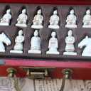 Vintage Chinese Terracotta Warrior 32 Chess Set Wood Table Chess Games Gift, 4cm