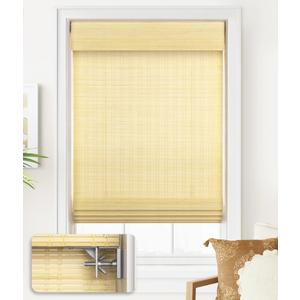LazBlinds No Drill Bamboo Roman Shades, 33x64, Ceylon Natural