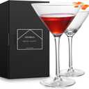 Martini Glasses Set of 2,Hand-blown 9.2OZ Crystal Cocktail Glasses for Espresso Martini,Cosmopolitan,Manhattan,Gimlet,Home Bar,Cocktail Party,Stemless Martini Glassware Gift Set