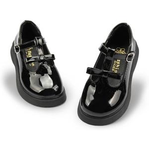 Oamico Toddler Girls Dress Shoes Loafers School Uniform Mary Jane Flats Thick Non-Slip Sole Casual Shoe (Toddler/Little Kids) (B1-black)