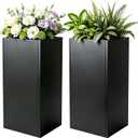 15"x15" x 30" Tall Metal Planter Box 2 Pack, Steel Planter Outdoor
