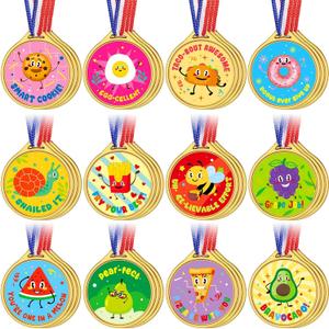 36 Pcs Award Medals Gold Plastic Award Medals Winners Sports Reward Motivational with Neck Ribbon for Sports Meeting Dress up Party 2025 Pre K Preschool Kindergarten Graduation Gifts (Animal)