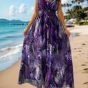 Women Summer Maxi Dress Sexy V Neck Sleeveless Boho Sundresses for Women 2025 Long Flowy Beach Dresses Casual