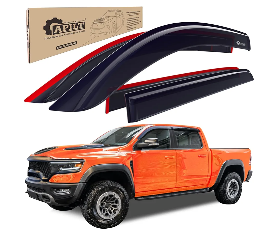 Side Window Visor Deflectors Crew Cab Only Tinted Vent Shade Protectors 2020 2021 2022 2023 2024 2025